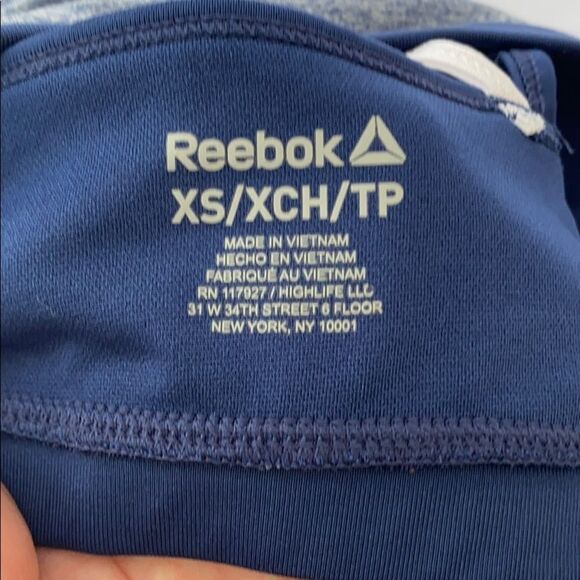 Reebok Women's Front Interest V-Neck Seamless Heather Blue/Grey Size XS - Picture 10 of 12